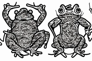Samurai frog tattoo idea