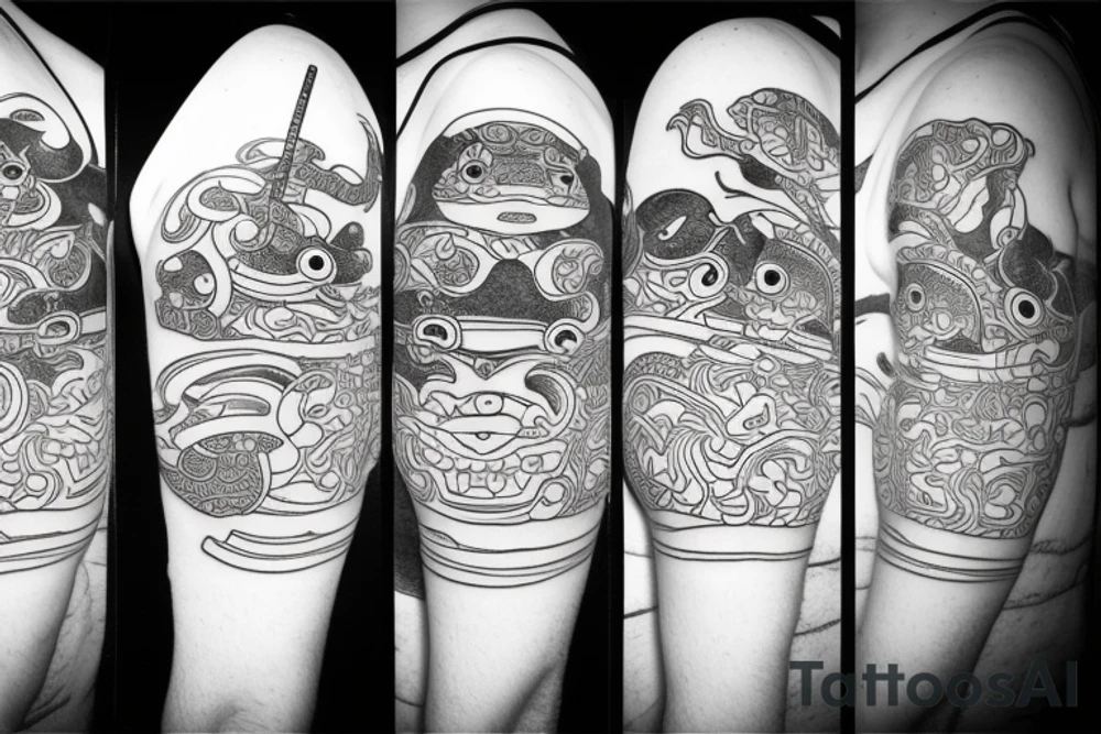 Samurai frog tattoo idea