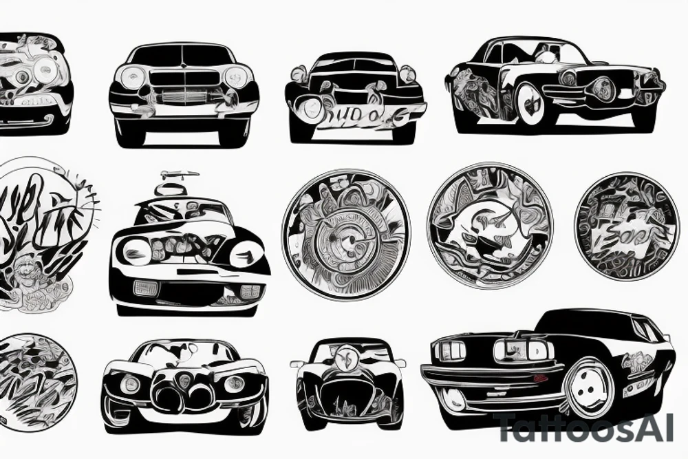 Jdm car in a comic tattoo idea