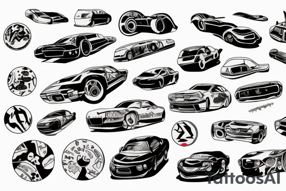 Jdm car in a comic tattoo idea