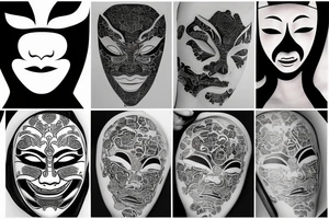 Japanese mask tattoo idea