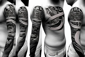 Samurai bull with katana sword tattoo idea