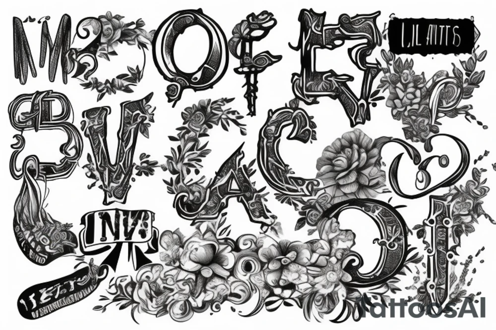 Compilation of letters: M T J tattoo idea