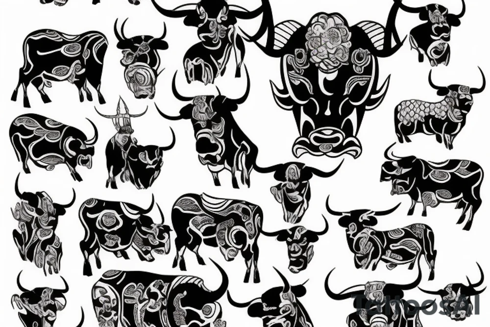 Irezumi style bull tattoo idea