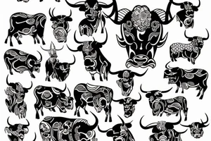 Irezumi style bull tattoo idea