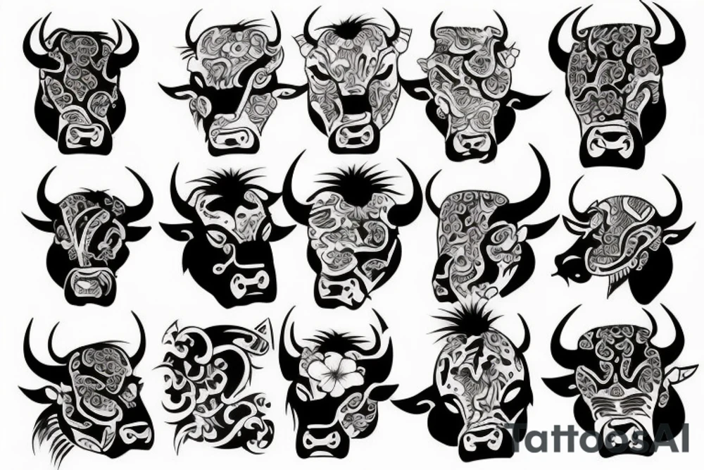 Irezumi style bull tattoo idea