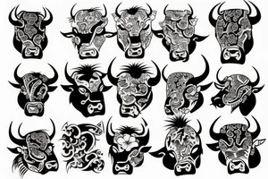 Irezumi style bull tattoo idea