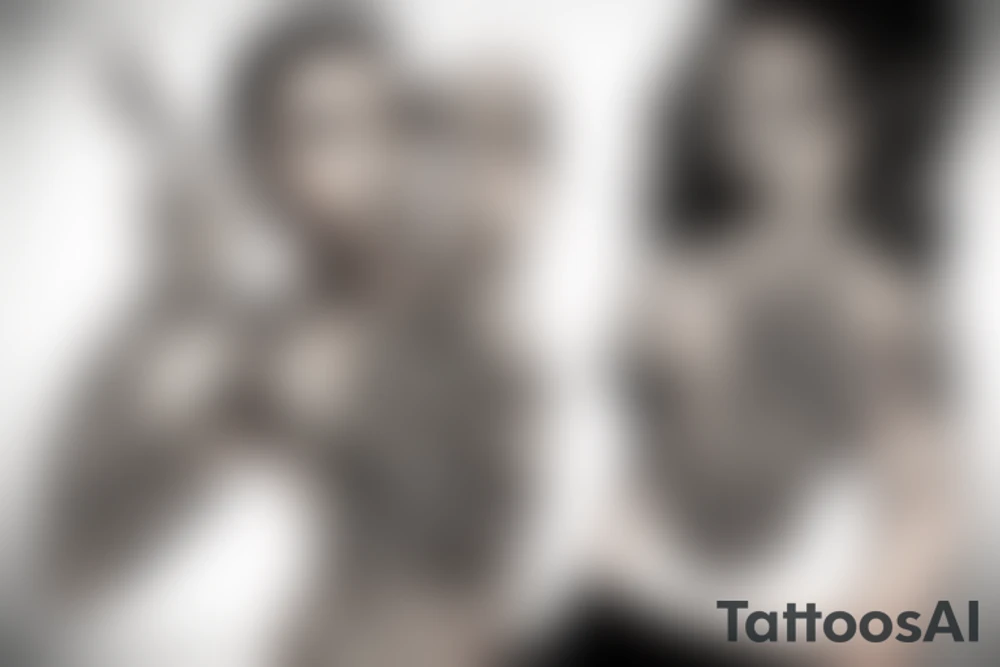 sexy topless chicana female wearing denim shorts tattoo idea
