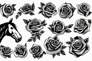 Horse with a rose tattoo idea