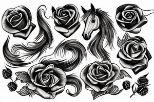 Horse with a rose tattoo idea