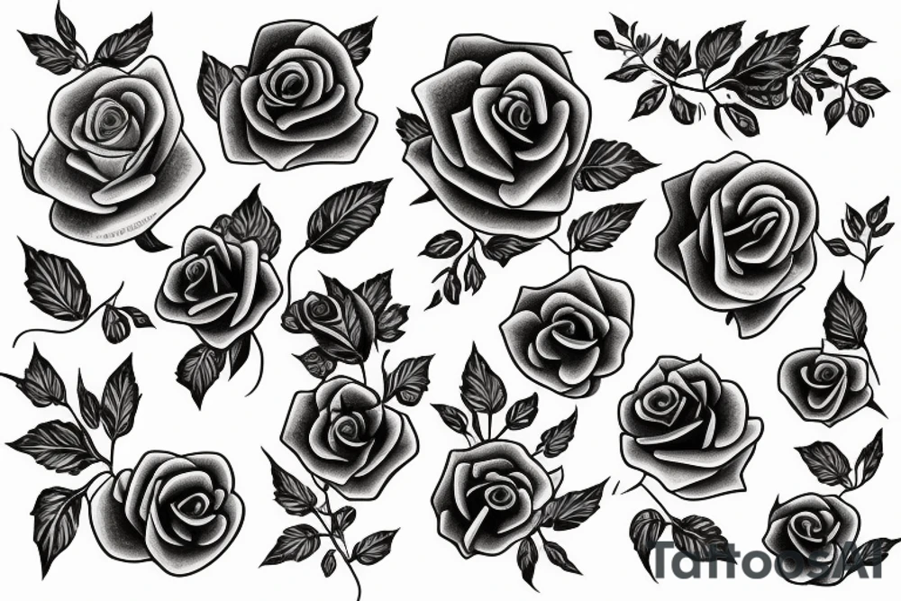 Horse with a rose bush tattoo idea