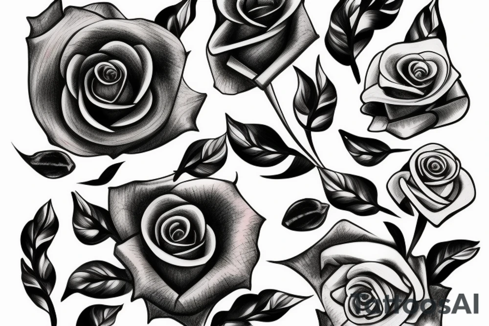 Horse with a rose bud tattoo idea