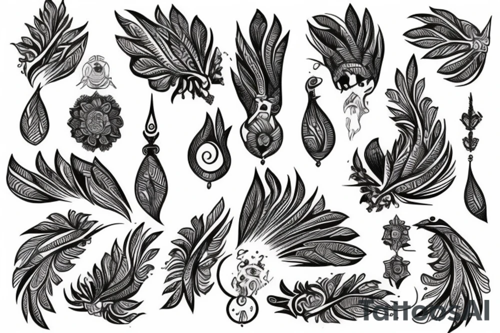 indian flut tattoo idea