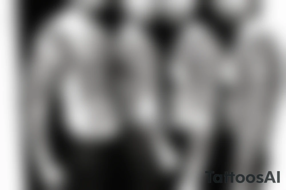 Father and twin sons bond tattoo idea