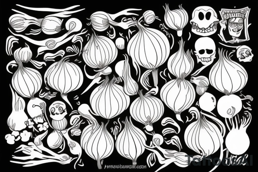 Hugging onions tattoo idea