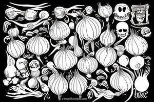 Hugging onions tattoo idea