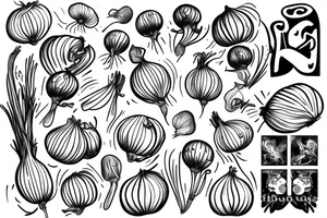 Hugging onions tattoo idea