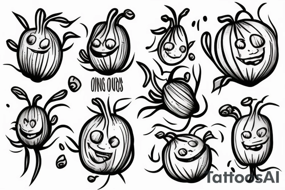Hugging onions tattoo idea