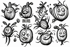 Hugging onions tattoo idea