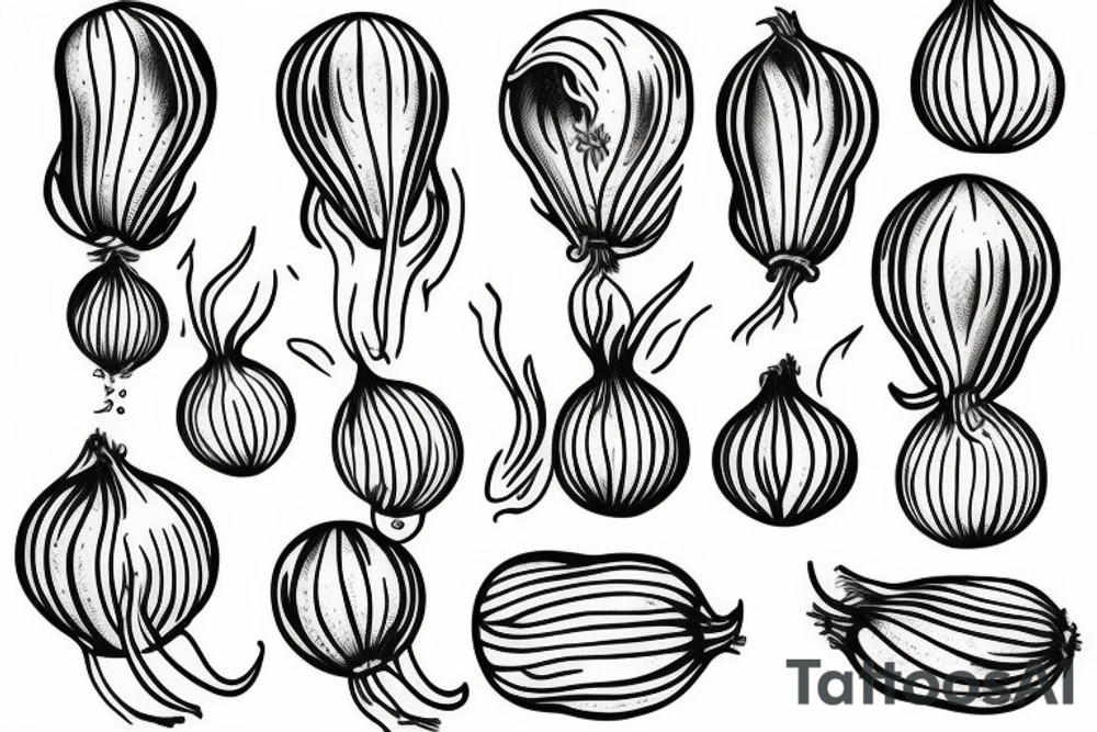 Hugging onions tattoo idea