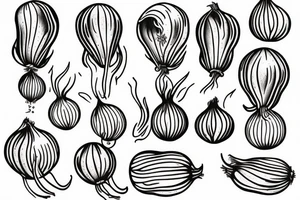 Hugging onions tattoo idea