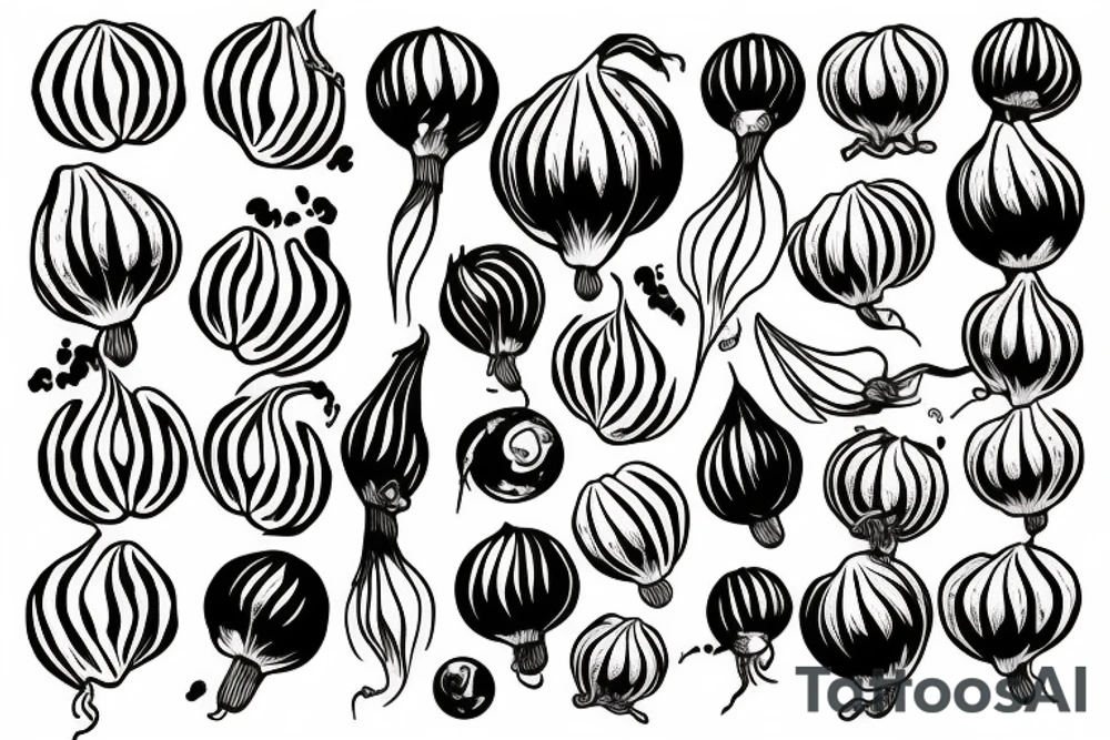 Hugging onions tattoo idea