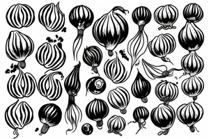 Hugging onions tattoo idea