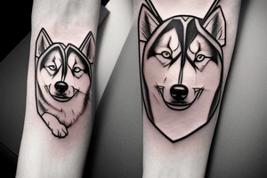 Siberian Husky puppy tattoo idea