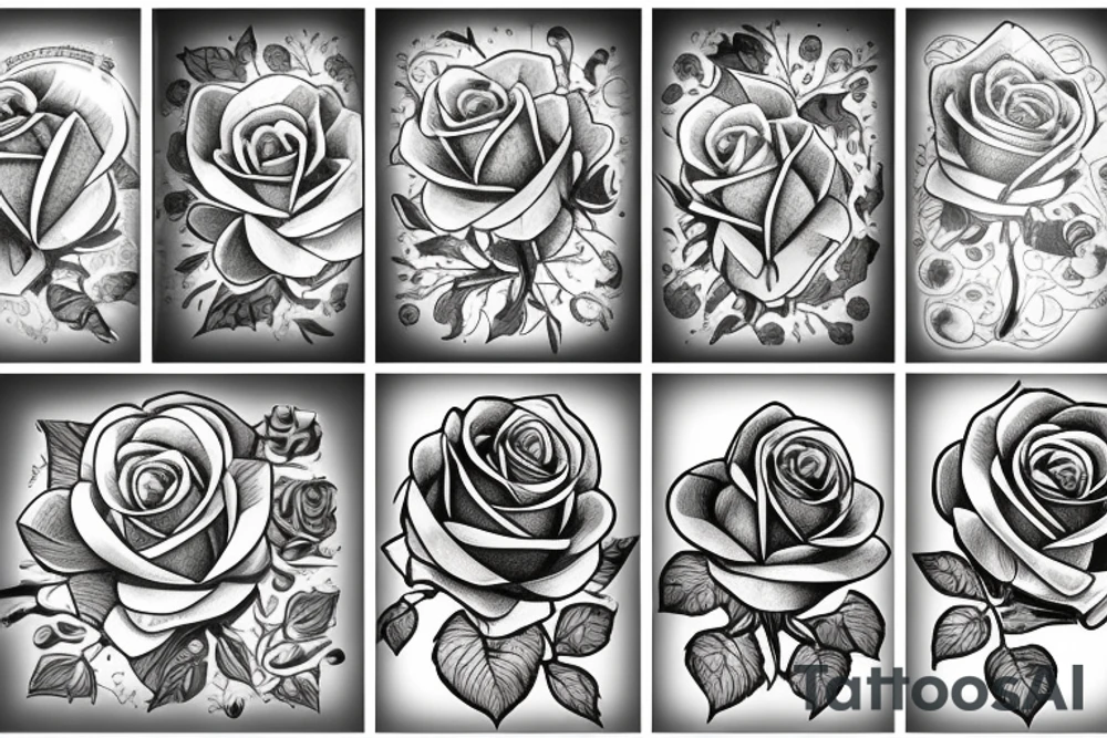rose glass tattoo idea