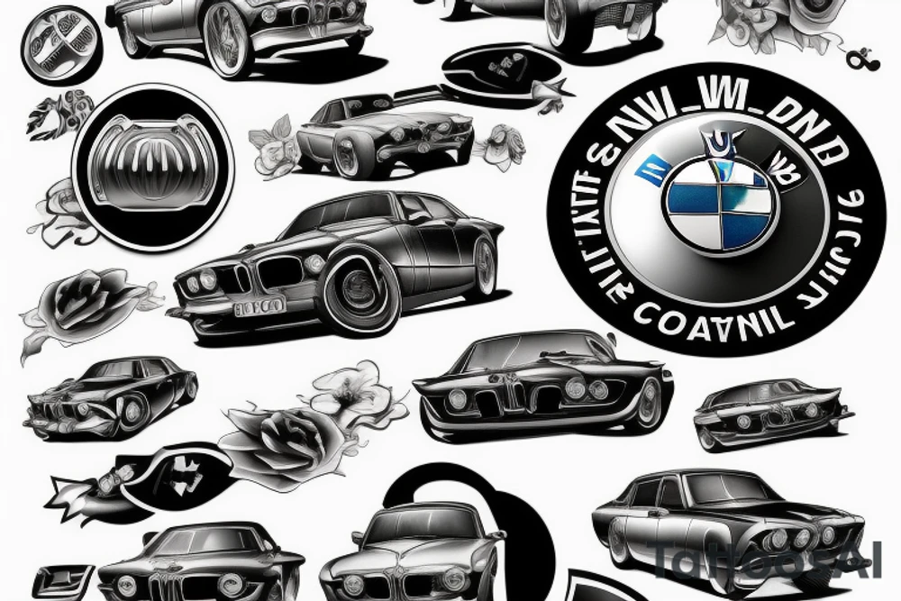 bmw car tattoo idea