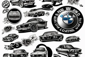 bmw car tattoo idea