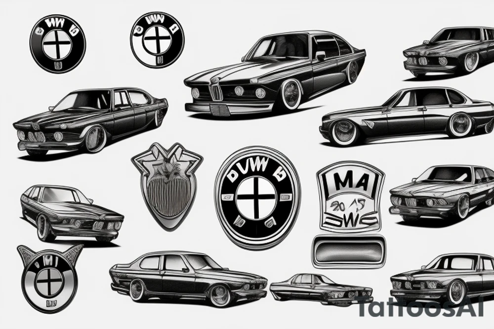 bmw car tattoo idea
