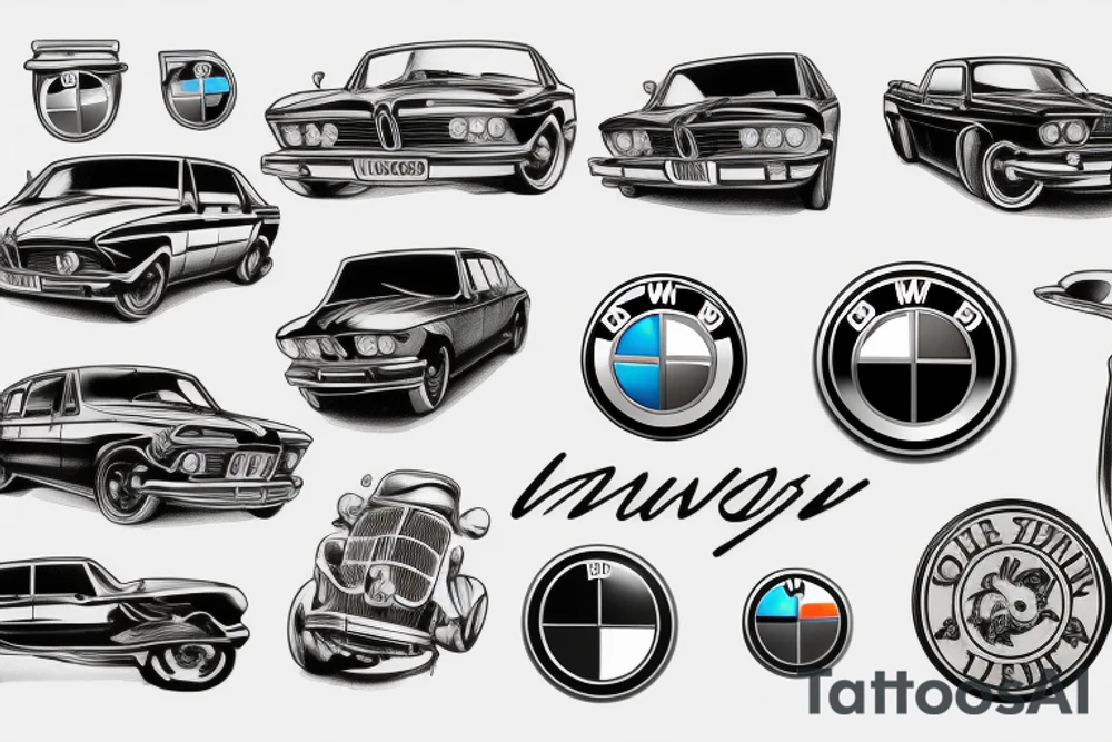 bmw car tattoo idea