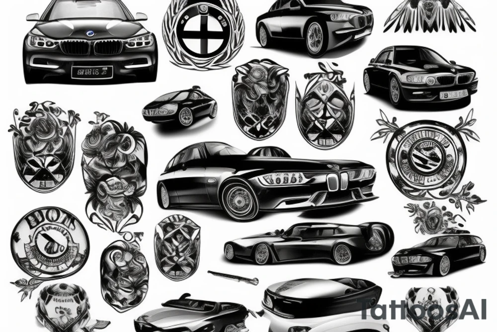 bmw car tattoo idea