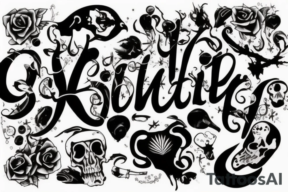Sick bone font tattoo idea