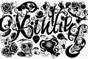 Sick bone font tattoo idea
