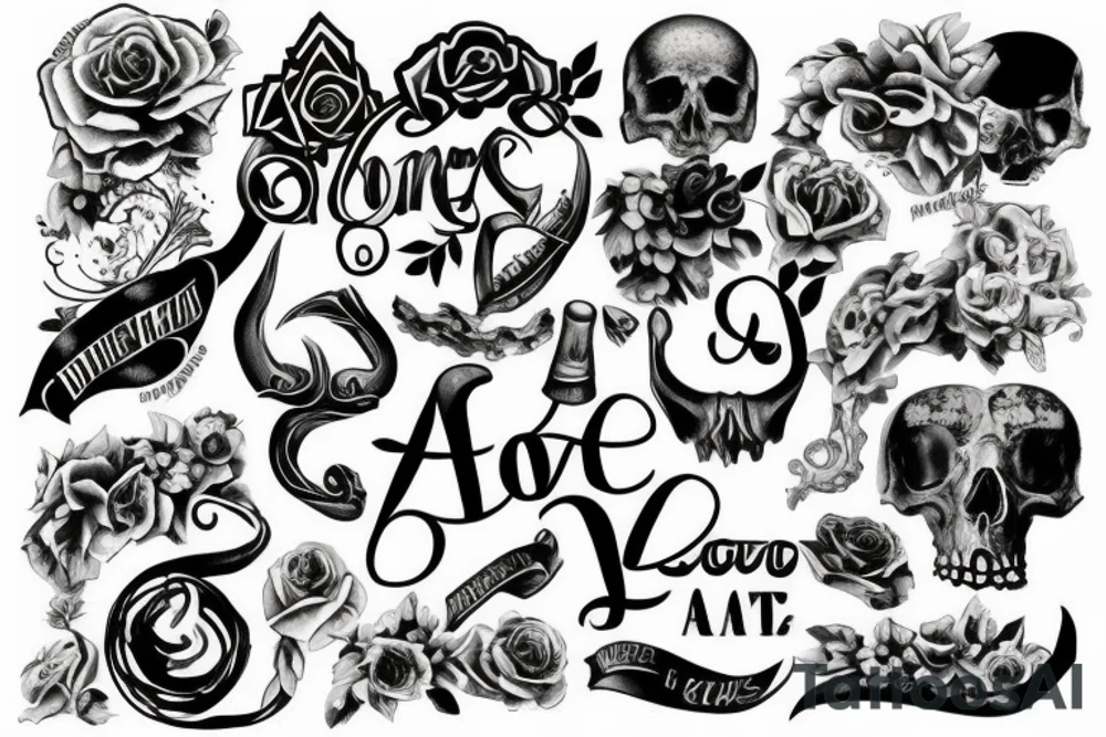 bone font tattoo idea