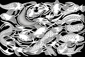 koi fish on planet earth tattoo idea