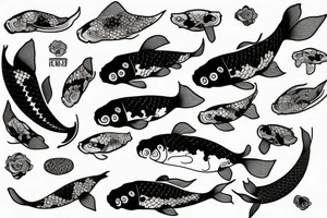 koi fish on planet earth tattoo idea