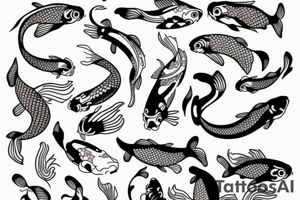 koi fish on planet earth tattoo idea