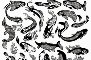 koi fish on planet earth tattoo idea
