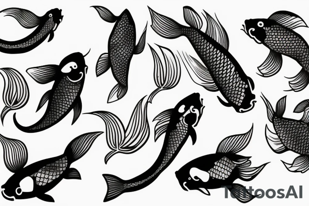 koi fish on planet earth tattoo idea