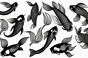 koi fish on planet earth tattoo idea