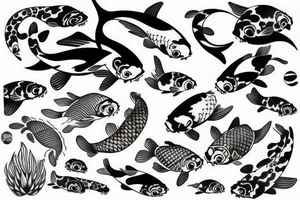 koi fish on planet earth tattoo idea