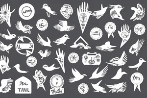 World travel sign, mum, family, birds tattoo idea