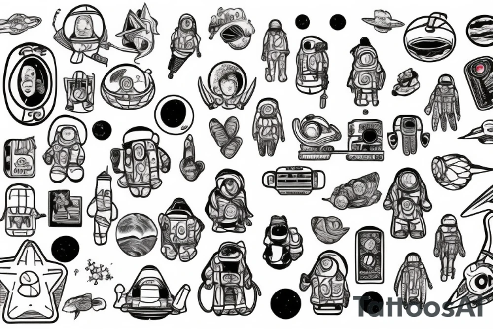 astronaut tattoo idea