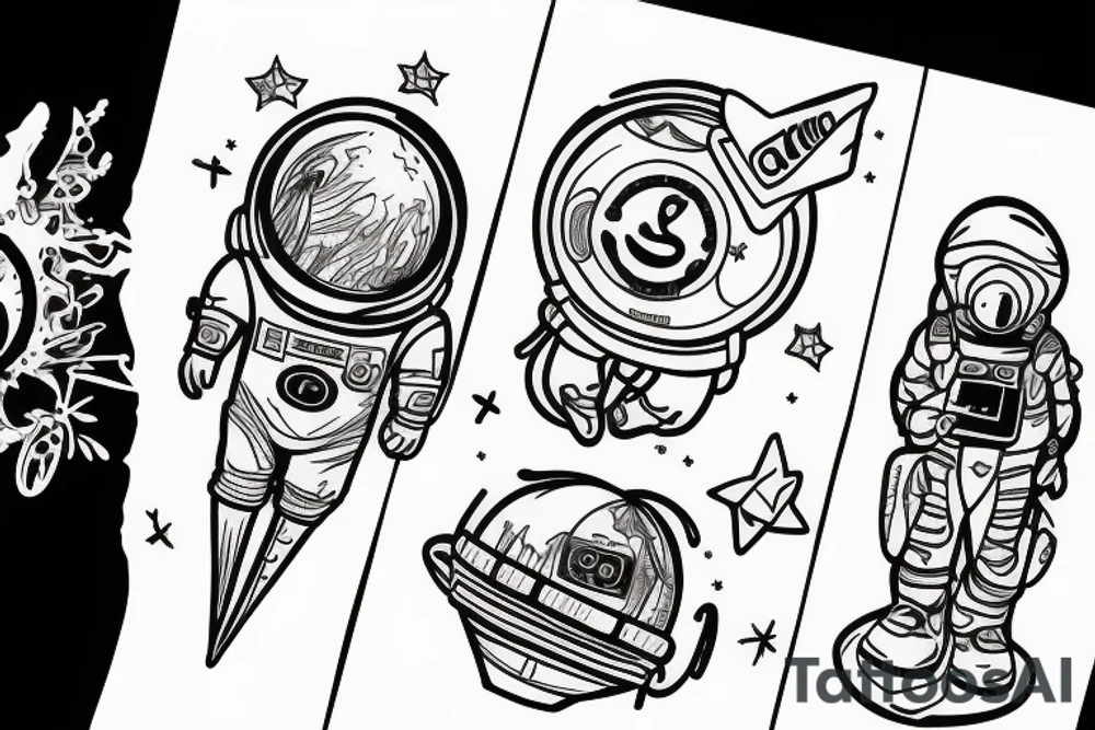 astronaut tattoo idea