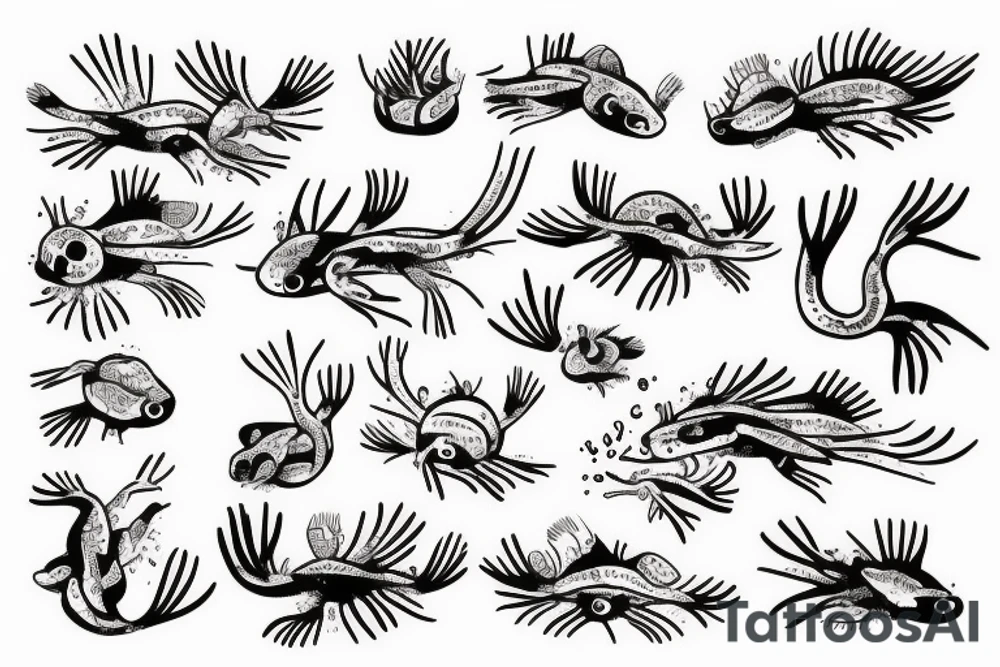 cute axolotl tattoo idea