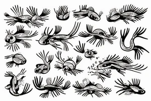 cute axolotl tattoo idea
