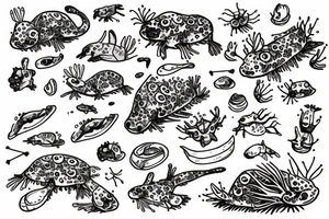 cute axolotl tattoo idea